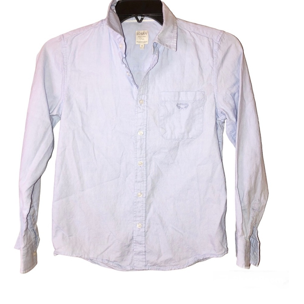 Losan Button Down Pocket Oxford Shirt‎ Blue Boys 10